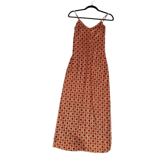 Le Château Vtg “Rhapsody” Maxi Slip Dress Sz M Gold Burnt Orange Velvet Burnout - Picture 5 of 8